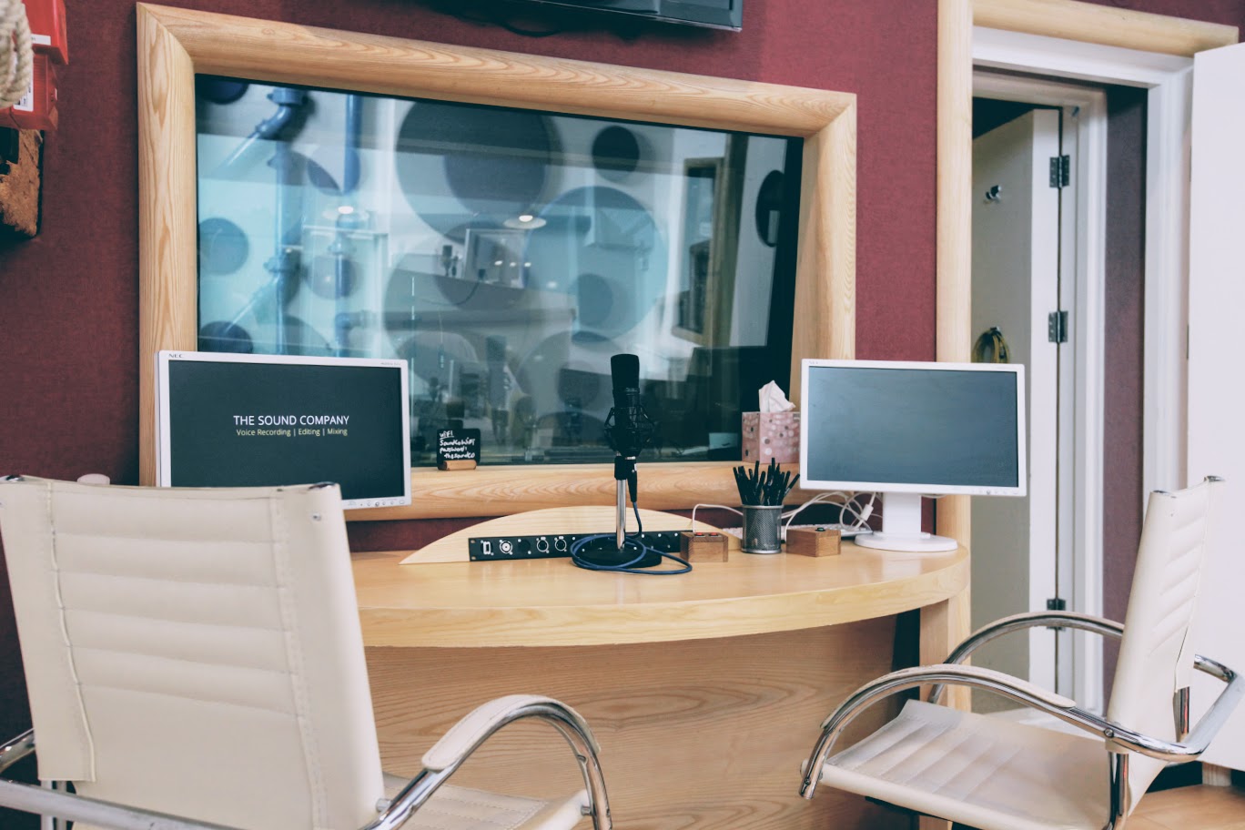 Studio 5 control room for radio recording, editing and mixing at The Sound Company